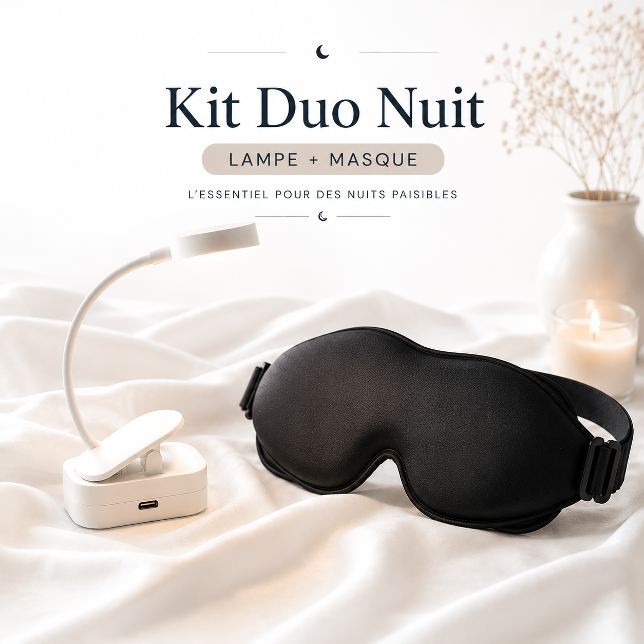 Kit Duo Nuit YourCare — Lampe LED et Masque de sommeil 3D